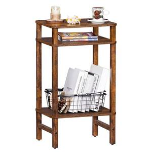lot 19080 image: YUFAM Side Table End Table Tall Night Stand 3-Tier for Living Room Bedroom Bathroom Office Furniture Brown