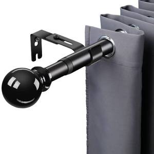 lot 19082 image: Telescoping Curtain Rod��34-84 inch & 1 Damater Adjustable Window Curtain Rods with bracket��Single Rod Suitable for Kitchen Bedroom Window Office (34�� to 84��, Black)