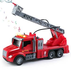 lot 19085 image: DWIRCTYS Kids Toys for 3 Years Old Boys,Friction Powered Fire Truck Toy with Lights and Sounds,Water Spray & Rotating Ladder,Birthday Gifts for Boys Girls