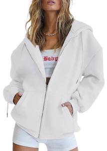 lot 19104 image: PRETTYGARDEN Womens 2026 Spring Zip Up Y2K Hoodies Casual Long Sleeve Sweatshirts Fall Winter Track Jackets with Pockets (White,X-Large)