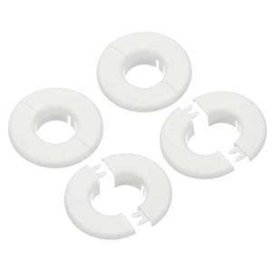 lot 20150 image: PATIKIL Wall Split Flange 1.5 (37mm), 4 Pcs Round Detachable Escutcheon Plate Buckles Water Pipe Cover for Kitchen Bathroom Air Conditioner Arm Pipe Faucet Decoration, White