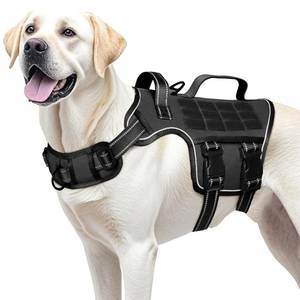 lot 20151 image: Dog Harness for Large Dogs Heavy Duty, No Pull Tactical Dog Harness with Molle System, Easy On and Off Service Dog Vest, Breathable Padded, Adjustable Reflective Pet Vest for Walking Hiking Training