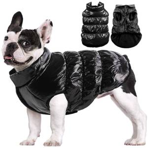 lot 20186 image: AOFITEE Dog Jacket, Dog Winter Coat, Warm Dogs Coat, Fleece Dogs Puffer Jacket, Windproof Waterproof Pet Snowsuit, Cozy Female Male Pet Snow Jackets Fleece Vest with Snap Closure, Black, XL