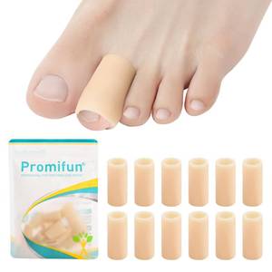 lot 20188 image: Silicone Toe Protectors �� 12 Pack Silicone Toe Sleeve for Hammer Toes, Corns, Calluses, Blisters �� Soft Gel Toe Tube Pads for Pain Relief(Beige)