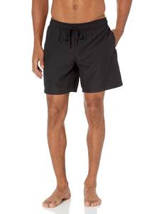 lot 20189 image: Amazon Essentials Mens Swim Trunks with Mesh Lining, Pockets, Drawstring Closure, Black, Medium