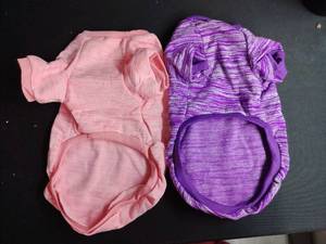 lot 20197 image: Dog onesies (Large) Pink and Purple Space Dye Set