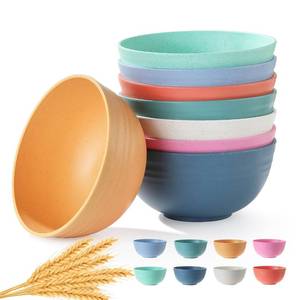 lot 20199 image: 8PCS Cereal Bowl, Ohola Unbreakable Wheat Straw Cereal Bowls, Microwave & Dishwasher Safe Kitchen Bowls for Cereal, Snack, Soup, Salad and Rice, MultiColors, BPA Free, 26oz (Ser of 8)