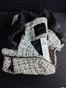 lot 20215 image: Talbots Tweed Fur Trim Vest Large