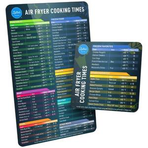 lot 20228 image: Air Fryer Magnetic Cheat Sheet Set - Air Fryer Accessories Cookbook - As Seen on The Today Show an Easy to Use AirFryer Time Chart Set - Strong Magnet Quick Reference Cooking Guide for Frying (Black)