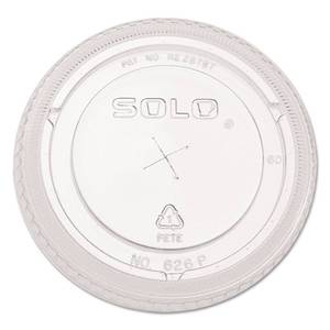 lot 20247 image: SOLO Cup Company - Ultra Clear Flat Cold Cup Lids f16-24 oz Cups, PET, 100Pack