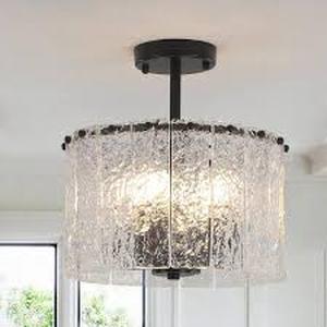 lot 5841 image: Cuntash Semi-Flush Ceiling Light Fixture Model X7013S-4-B
