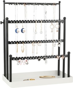 lot 8065 image: Tirzan 3-Tier White and Black Jewelry Display Stand