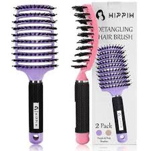 lot 8206 image: 2Pk Hair Brush Set PurpleGold