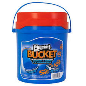 lot 11196 image: Chuckit Bucket with 8 Ultra Balls - MD Size