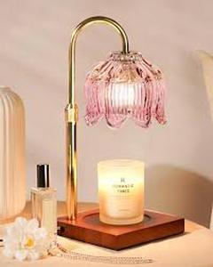 lot 11235 image: Pink Glass Electric Candle Warmer Lamp