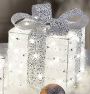 lot 11268 image: LED Christmas Gift Box Decoration Set