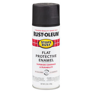 lot 24613 image: Rust-Oleum Stops Rust Flat Protective Enamel, Black