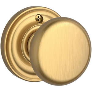 lot 24627 image: Baldwin Hd.Rou.Trr Round Non-Turning One-Sided Dummy Door Knob - Brass
