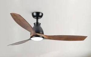 YUHAO 52 in. Integrated Dimmable LED Indoor Farmhouse Black Ceiling Fan, Brown