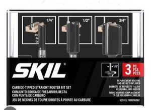 lot 24657 image: SKIL SKIL 3-PC Straight Bit Set