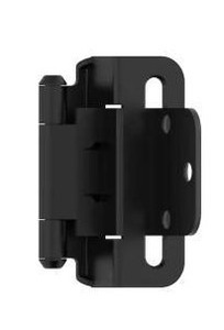 lot 24660 image: Amerock 110-Degree Self-Closing Cabinet Hinges - Matte Black, lot of 8