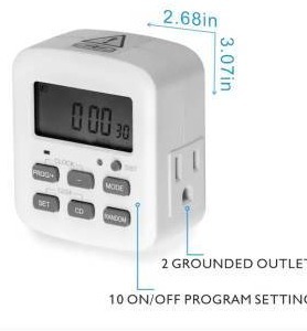 lot 24688 image: Utilitech Digital Countdown Timer with Dual Outlets