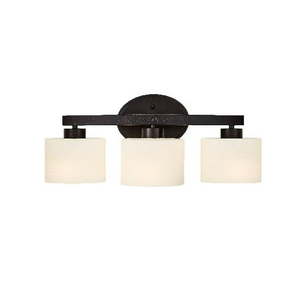 lot 24695 image: allen  roth Merington 21.5-in 3-Light Antique Bronze Transitional Vanity Light