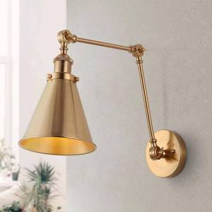 lot 24730 image: JONATHAN Y Rover 7  Classic Industrial Metal Adjustable Arm LED Wall Sconce  Brass