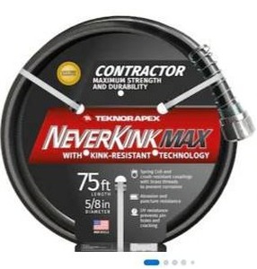 lot 24733 image: NeverKink Teknor Apex 58-in x 75-ft Contractor Duty Kink Free Vinyl Black Coiled Hose