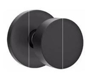 lot 24736 image: Emtek Modern Classic Brass Round Knob with Disk Rosette, Flat Black