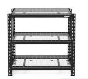lot 24737 image: Kobalt Bolted 3 -Tier Heavy Duty Black Metal Utility shelving unit with Wire Shelves, 48-in W x 24-in D x 47-in H