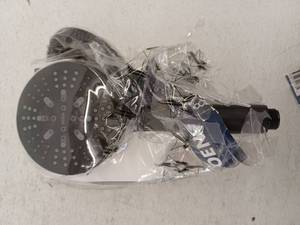 lot 24754 image: Moen Hydro Energetix 7-Spray Wall Mount Handheld Shower Head, Matte Black - All