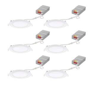 lot 24755 image: Juno Lighting Wf6 Sww5 90Cri Cp6 M2 Contractor Select 6-Pack 6in Wide Switchable White Led