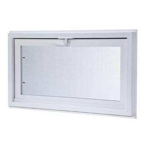 lot 24764 image: Reliabilt 32.25 in. x 24.25 in. White Double-Pane Insulated Glass Hinged Vinyl Hopper Inswing Basement Window with Screen