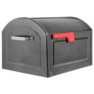 lot 24771 image: Architectural Mailboxes 5007262 12 x 14 x 18.3 in. Centennial Galvanized Steel Post Mounted Mailbox, Pewter