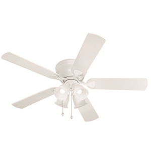 lot 24772 image: Harbor Breeze Centreville 52-in White Indoor Flush Mount Ceiling Fan 0807435