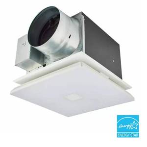 lot 24781 image: WhisperGreen Select Pick-A-Flow 30 to 110 CFM Bathroom Exhaust Fan LED Flex-Z Fast Bracket 46 in. Duct Adapter