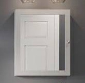 lot 24782 image: Style Selections 19.5-in x 23.7-in Surface Mount Gray Mirrored Rectangle Medicine Cabinet