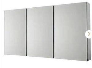 lot 24784 image: 36-inch Aluminum Triple Door  Mirrored Medicine Cabinet