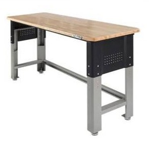 lot 24991 image: Kobalt 72-in L x 40.8-in H Silver Wood Adjustable Height Work Bench- Retail $359