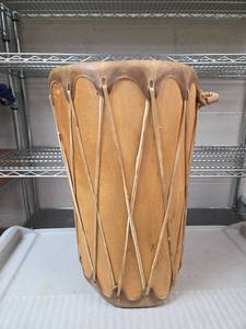 Real indian hand-crafted drum. Very nice and great sound