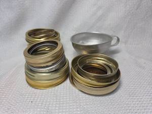 lot 64 image: Mixed Lot Mason Jar Lids and Glass Cup