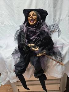 lot 80 image: Massive Flying Witch Halloween Decoration