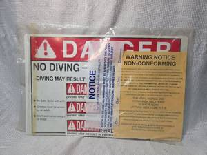 lot 84 image: Swimming Pool No Diving Warning Sign