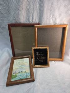 lot 148 image: Religious Framed Art Set with Bible Verse and Brother Poem Two Empty Frames