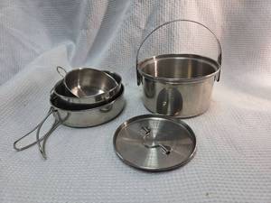 lot 150 image: Coleman Peak 1 Stainless Steel Camping Cookware Set