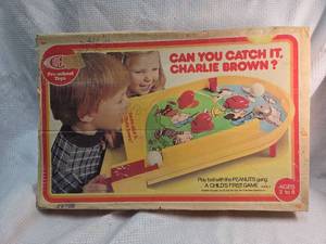 lot 181 image: 1965 Peanuts Can You Catch It Charlie Brown Game by Ideal