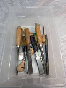 lot 204 image: Wood Handle Chisel and File Set