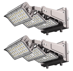 lot 17212 image: Lightdot 320W LED Wall Pack Lights, 360° Adjustable Panel with Dusk to Dawn Photocell, 48,000Lm 5000K Daylight, IP65 Waterproof & Advanced Heat Dissipation Outdoor Security Lighting(Height3545ft) - Retail $199