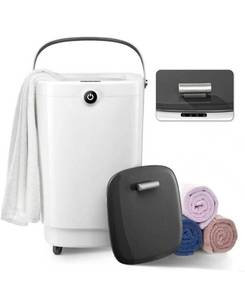 lot 17224 image: Towel Warmers for Bathroom Bucket, Luxury Large Spa Towel Hot Warmer Bucket Style-Hot Towels in 10 Minutes-Fits Up to Two 40X70 Oversized Towels - Bathrobe, Towel, Blanket-Gray - Retail $85